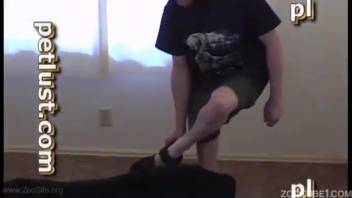 Ebony canine rams my spouse in canine posture