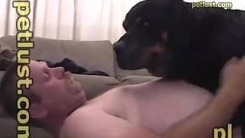 Amazing doggy XXX porn with an owner and his crazy pet