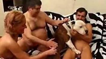 gay group porn with dog