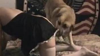 Mature blonde stays on knees ready for sex with own doggy