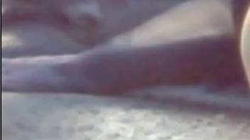 Vintage clip showcasing a blond woman and her doggy paramour