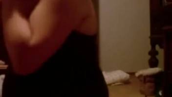 Sexy chick opens her thighs to bang a freaky dog