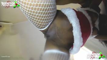 Horny black woman captured on video receiving genuine canine penis in her pussy