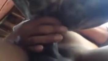 Guy aggressively bangs his fluffy companion during a twisted webcam session