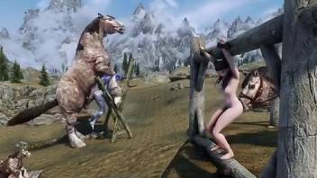 3D Skyrim porn featuring hot bestiality babes