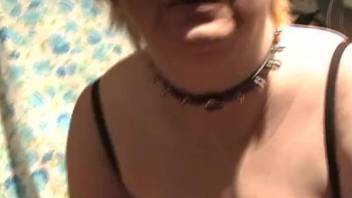 BBW redhead zoophile is trying anal sex with a dog